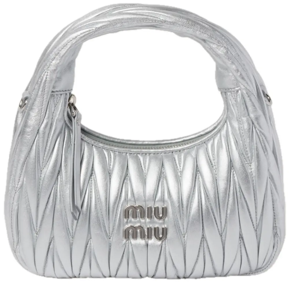 Túi Miu Miu Wander Matelassé Bag ‘Silver’ 5BC125-N88-F0118-V-OOY