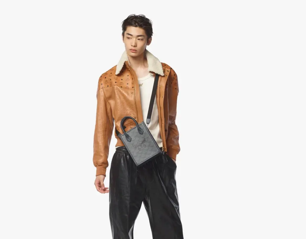 Alternative view of Túi MCM Himmel Tote In Lauretos ‘Grey’ MMTEAAC02ED001