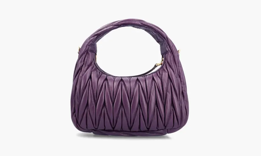 Túi Miu Miu Wander Matelasse Nappa Leather Hobo 'Violet' 5BC125-N88-F0030-V-OOY - Ảnh 3