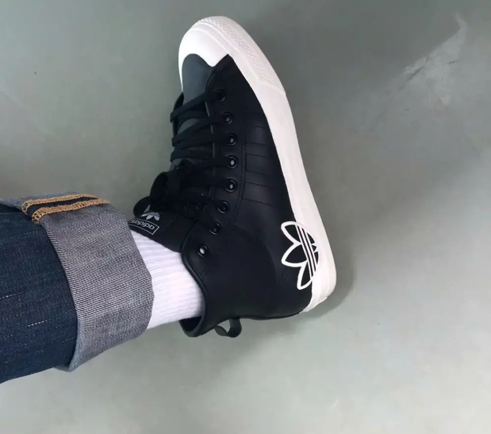 Giày Adidas Nizza Hi RF Leather ‘Black White’ FX8496 - Ảnh 4