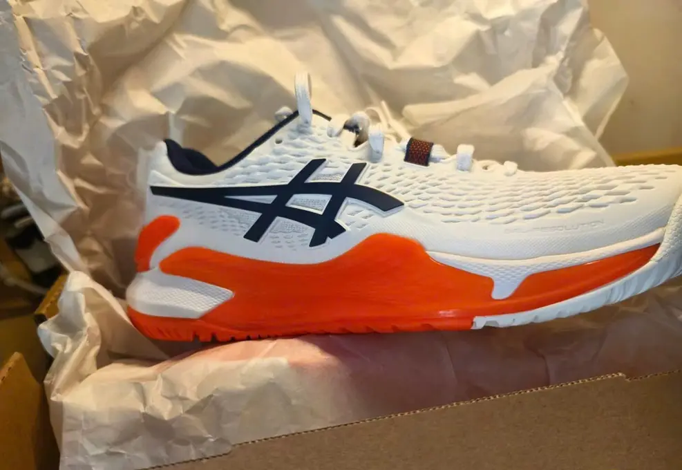 Giày Asics Gel Resolution 9 Clay 'White Blue Expanse' 1041A375-102 - Ảnh 4