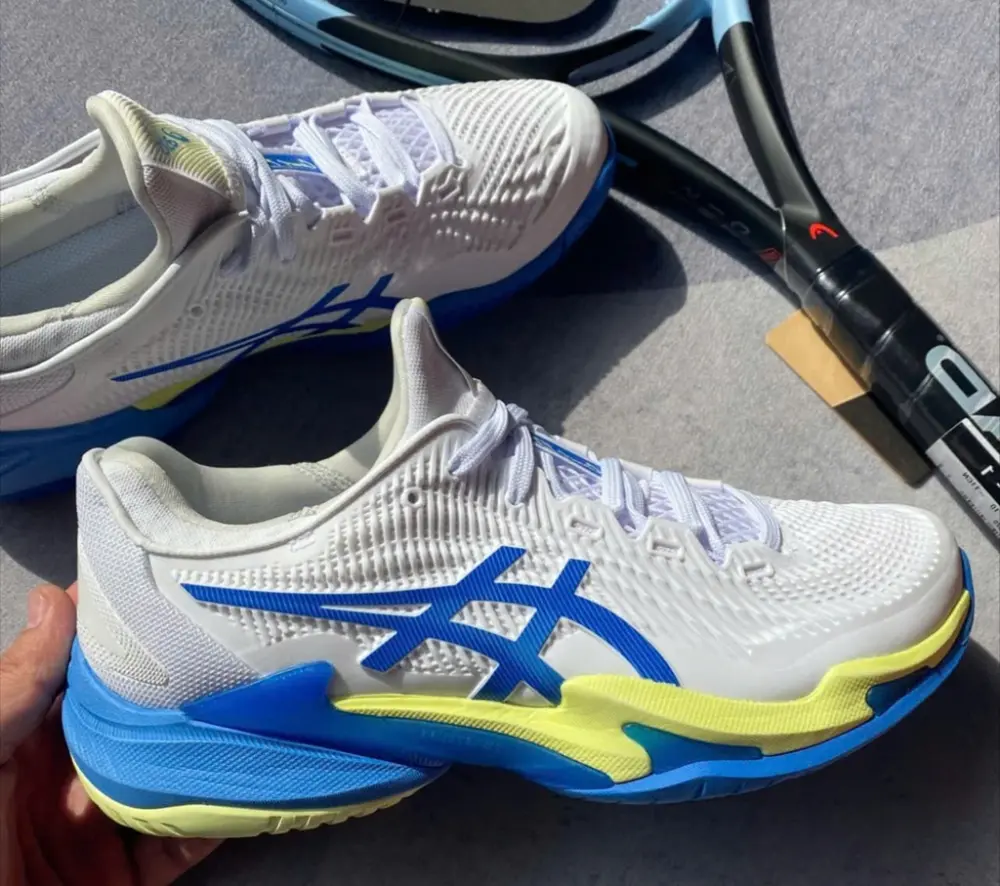 Alternative view of Giày Asics Court FF3 Womens ‘White Blue’ 1042A220-105