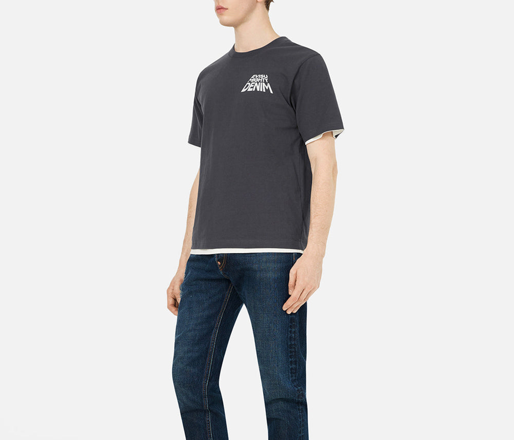 Alternative view of Áo Evisu Slogan Print With Godhead ‘Charcoal’ 2ESHTM5TS7015XXCT