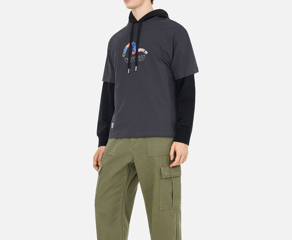 Áo Evisu Seagull Print And Japanese ‘Charcoal’ 2ESHTM5TS7022RXCT - Ảnh 3