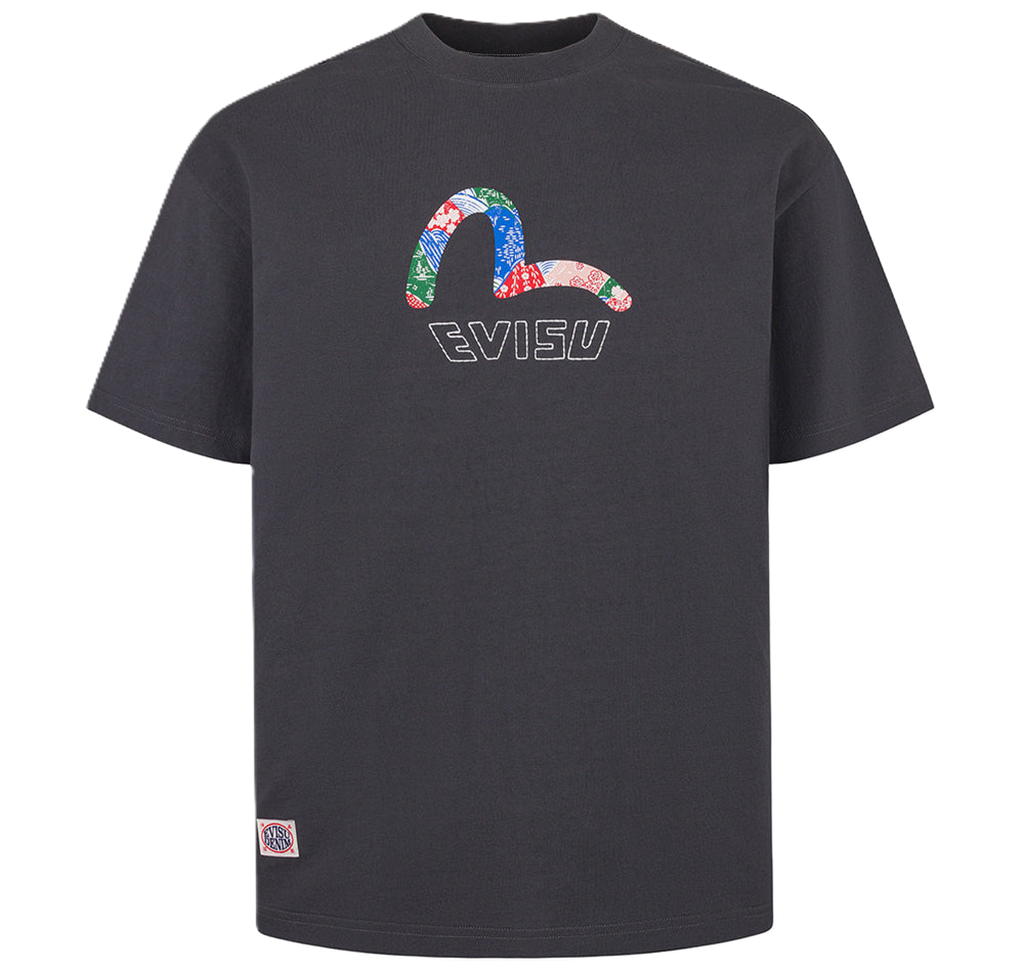 Áo Evisu Seagull Print And Japanese ‘Charcoal’ 2ESHTM5TS7022RXCT