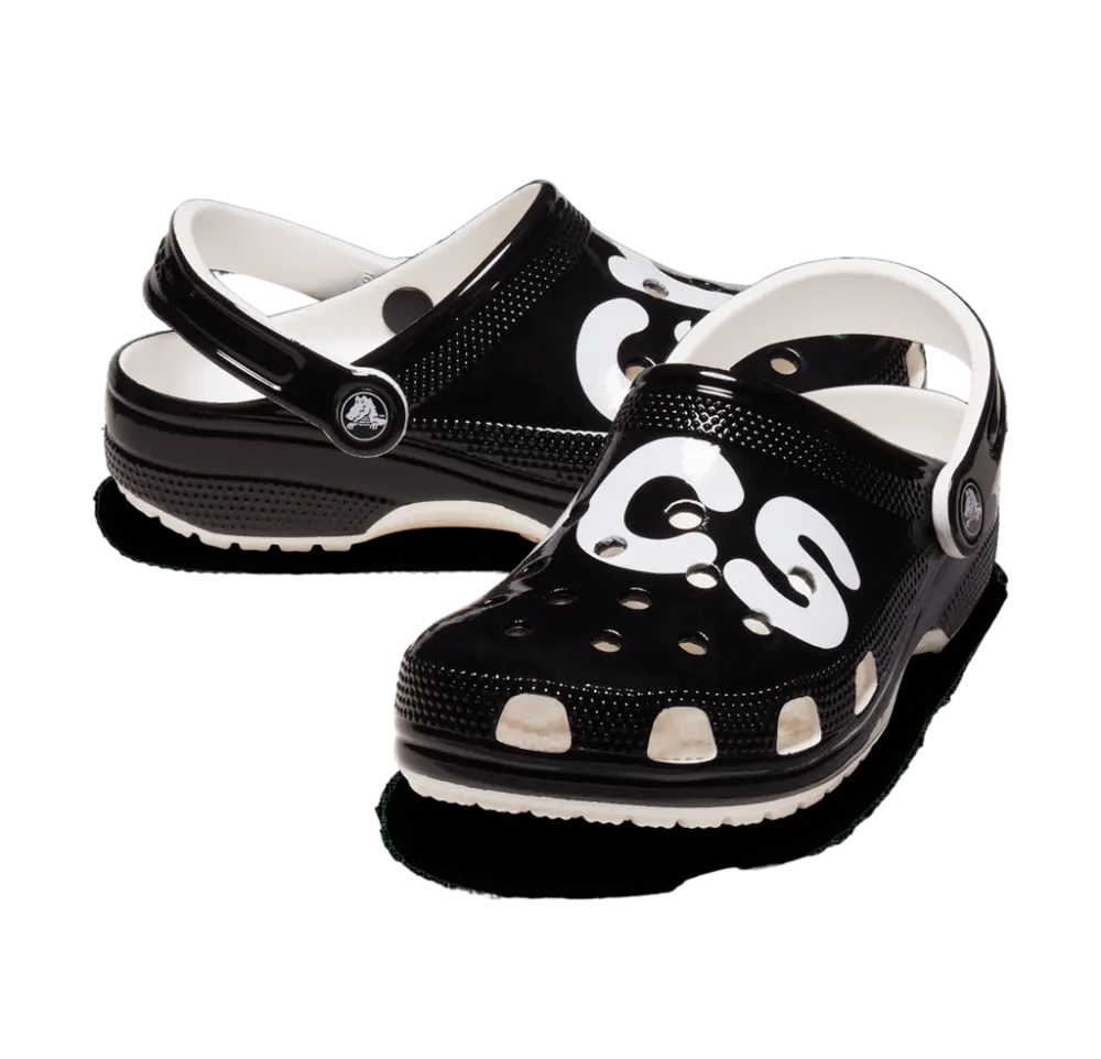 Dép Crocs Classic High Shine Logo Clog ‘Black’ 210804-001 - Ảnh 4