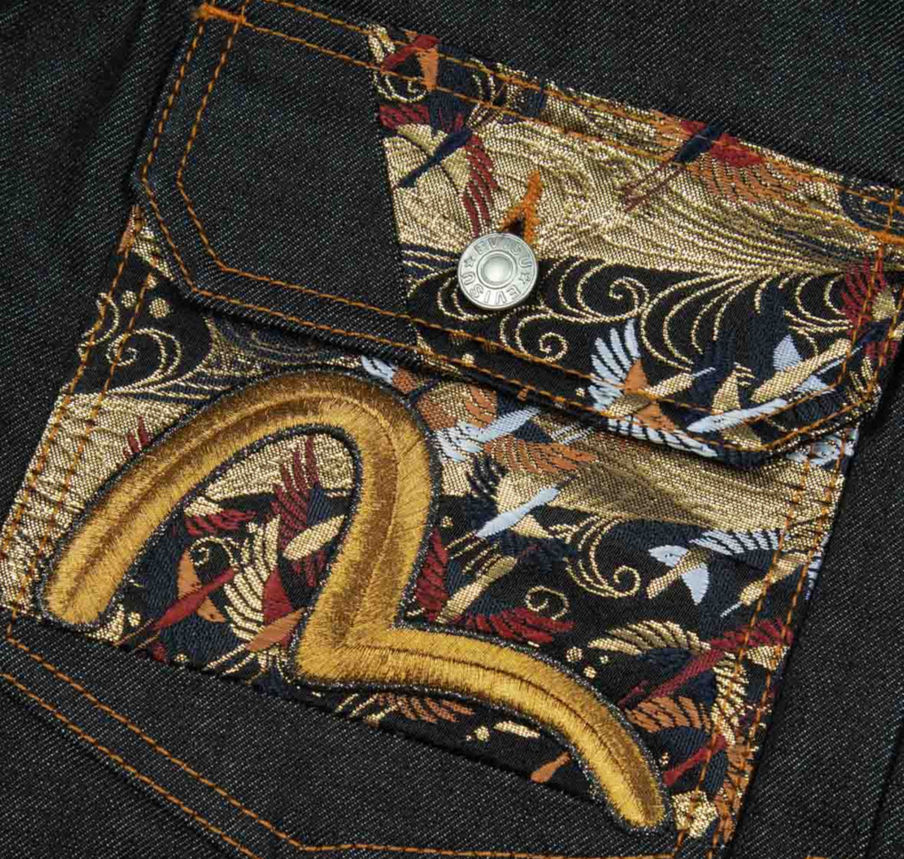 Áo Evisu Denim Jackets ‘Black’ 2ESHTM4DJ7001RXDP - Ảnh 5