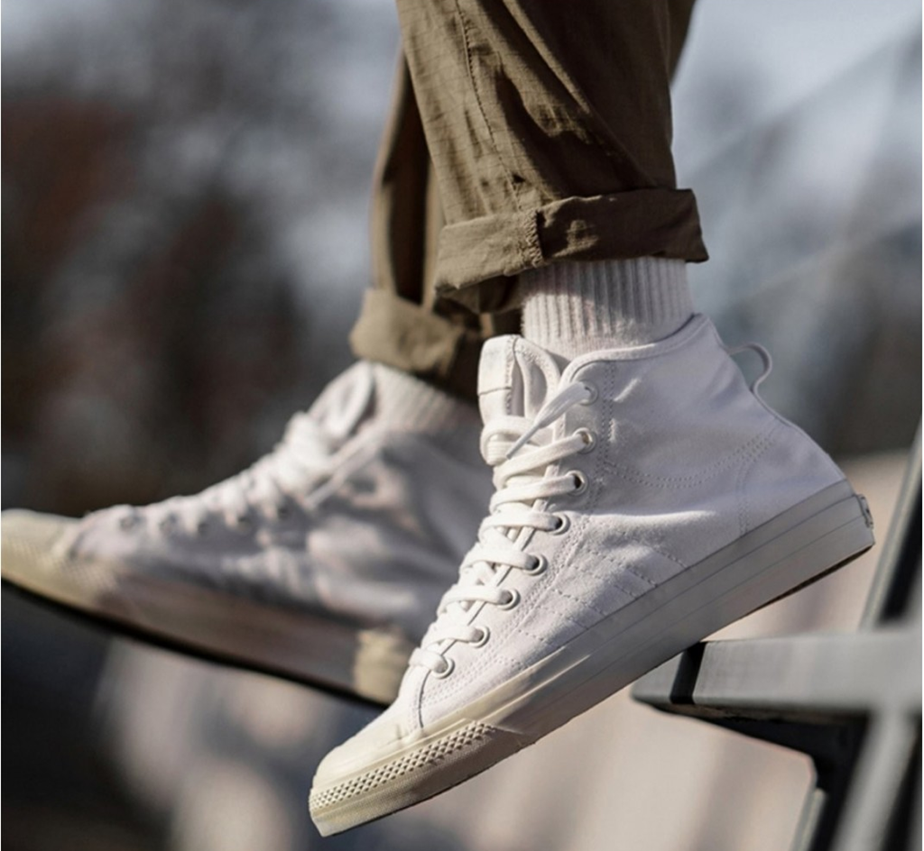 Giày Adidas Nizza RF High ‘Triple White’ EF1885 - Ảnh 3