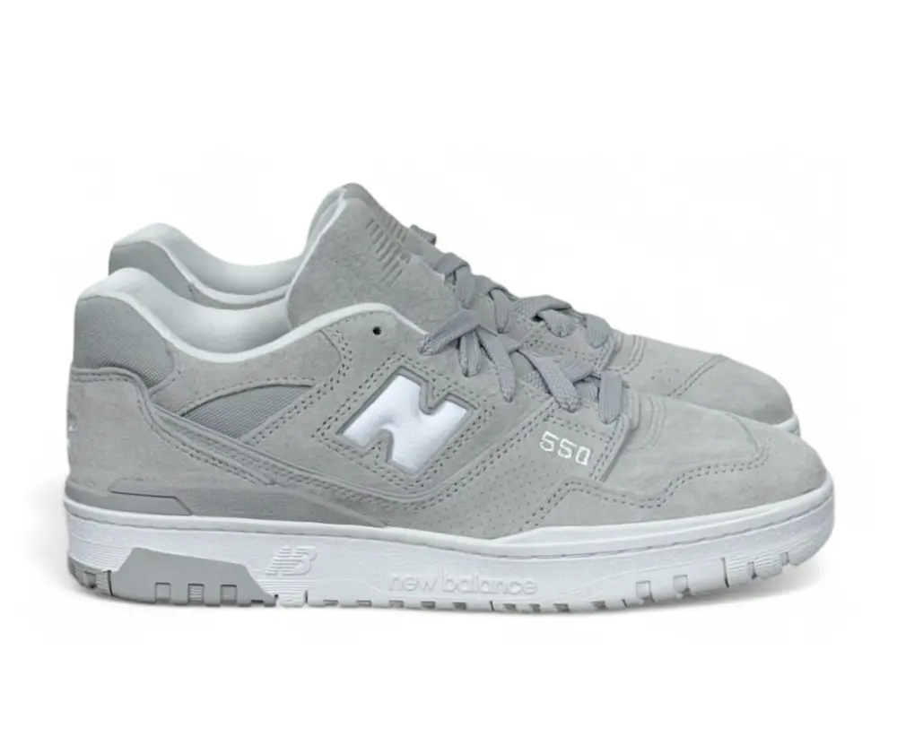 Giày New Balance 550 Suede ‘White Grey’ BB550UCG - Ảnh 5