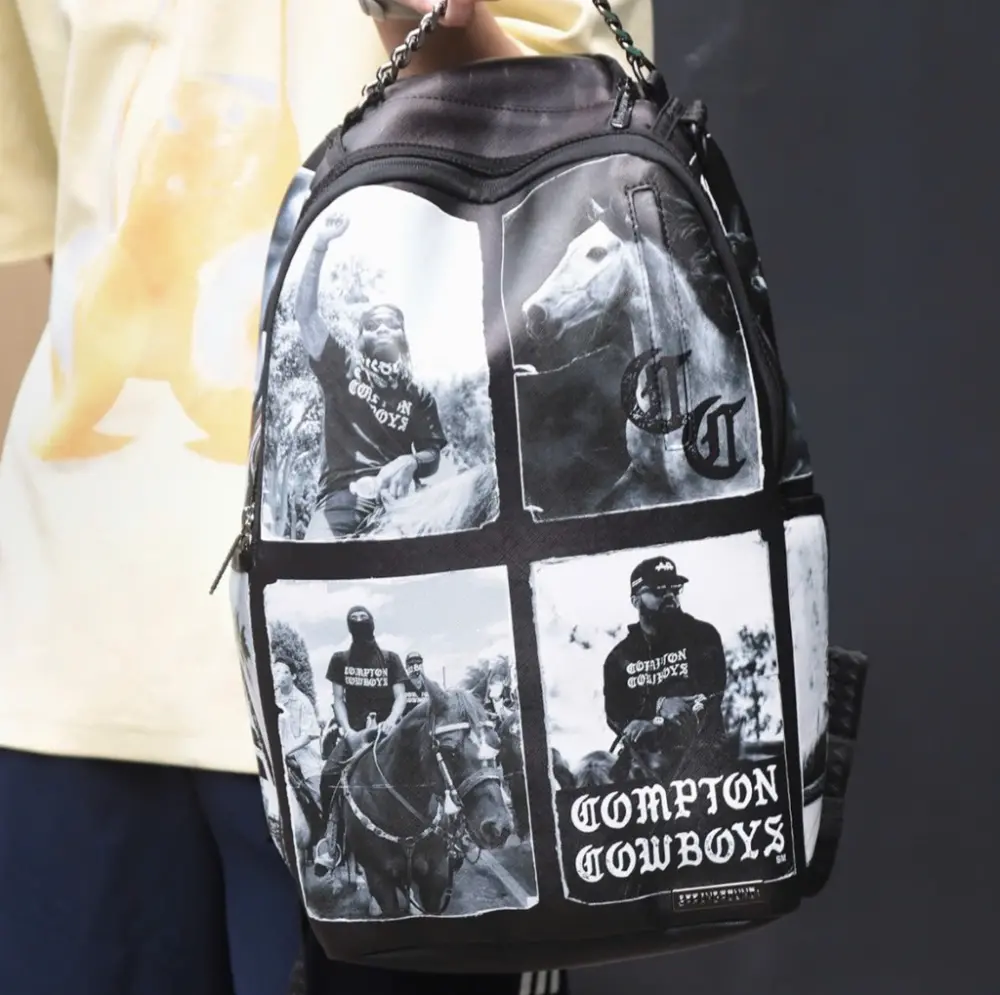 Balo Sprayground Denim American ‘Black’ W1035707 - Ảnh 4