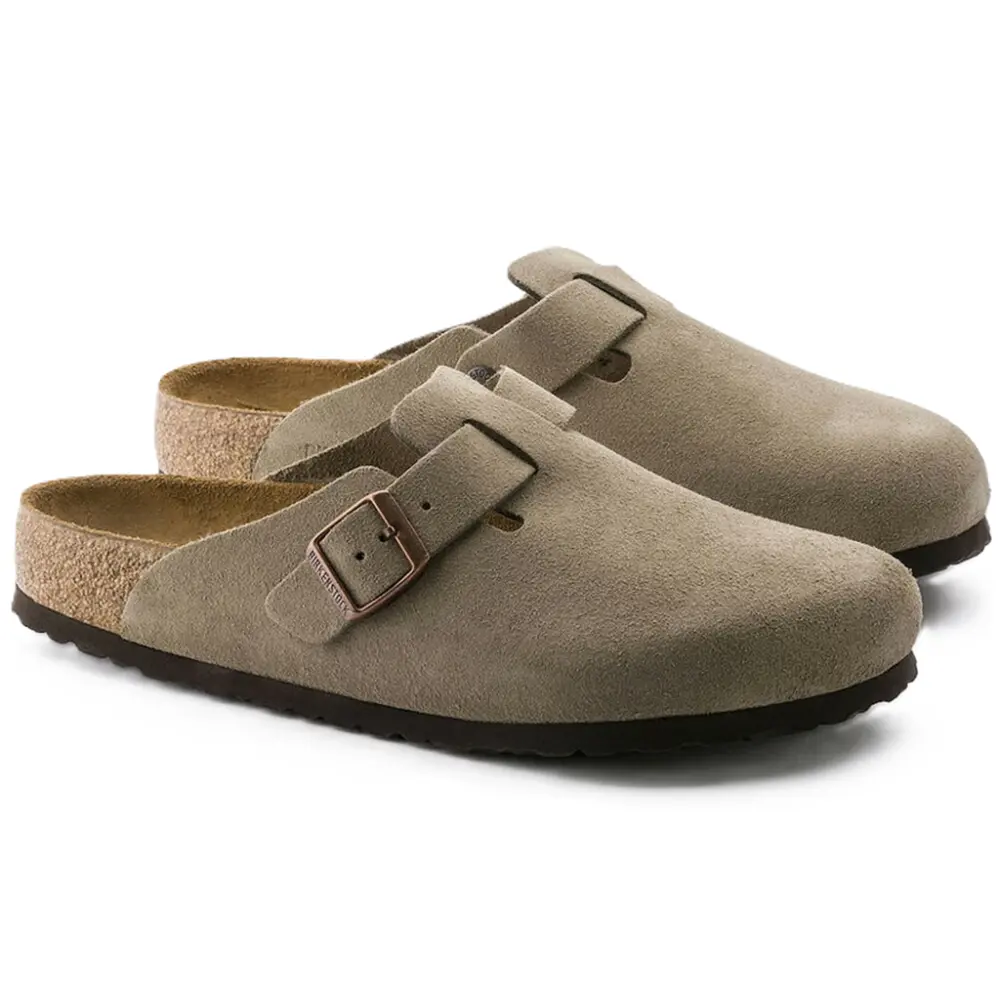 Dép Birkenstock Boston Soft Footbed 'Suede Taupe' 0560773 - Ảnh 4