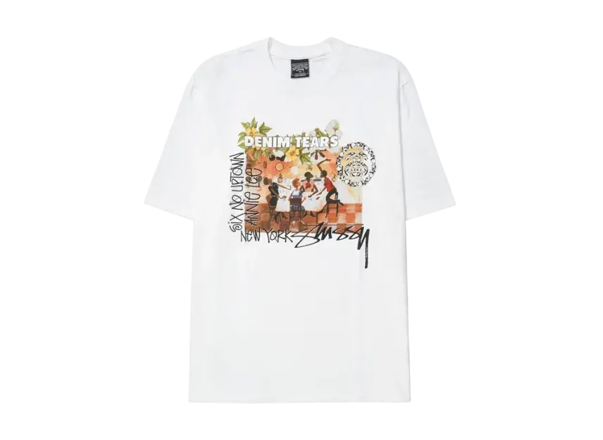 Alternative view of Áo Stussy x Denim Tears Annie Lee Tee ‘White’ 3903997
