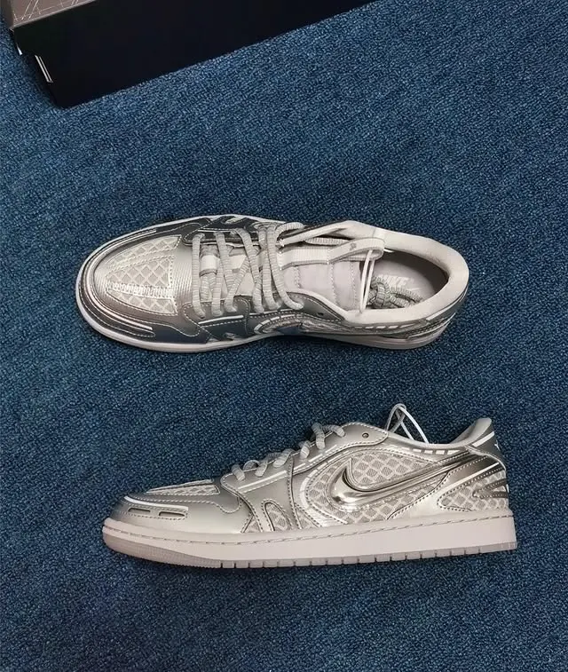 Giày Nike Air Jordan 1 Low Method Of Make V3 ‘Metallic Silver’ HQ2186-002 - Ảnh 7