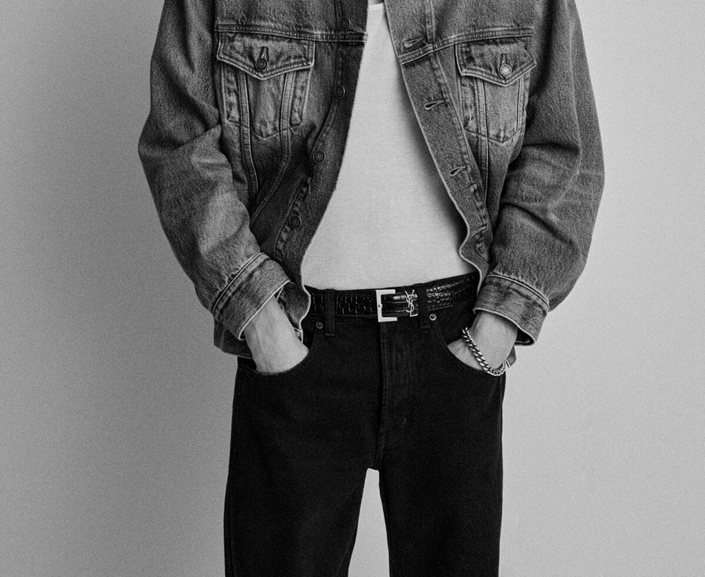 Thắt Lưng Saint Laurent Cassandre Crocodile ‘Black’ 634440AAIW11000 - Ảnh 3