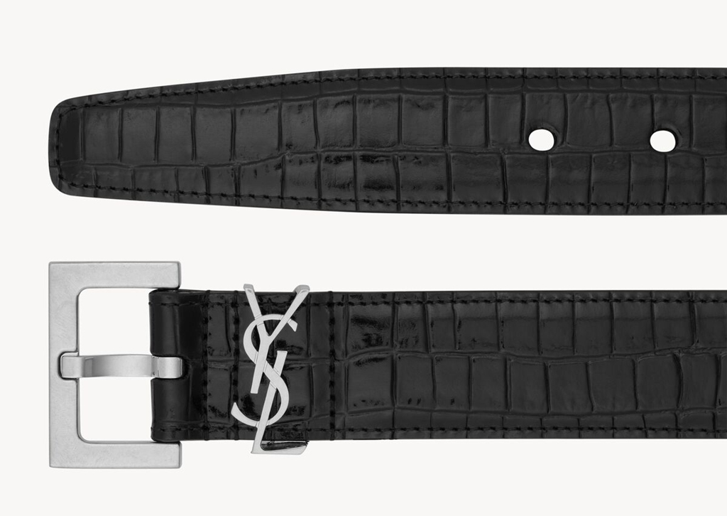 Alternative view of Thắt Lưng Saint Laurent Cassandre Crocodile ‘Black’ 634440AAIW11000