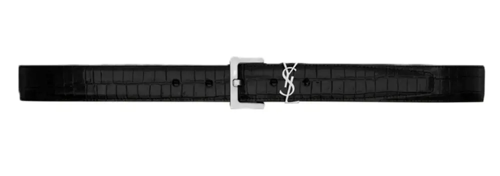 Thắt Lưng Saint Laurent Cassandre Crocodile ‘Black’ 634440AAIW11000