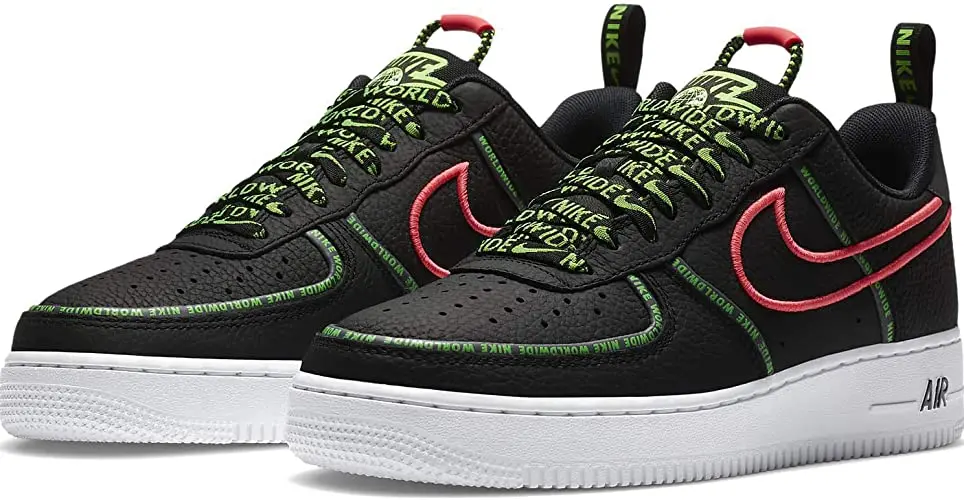 Giày Nike Air Force 1 07 PRM Worldwide 'Black Green Strike Crimson' CK7213-001 - Ảnh 5