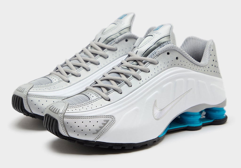 Giày Nike Shox R4 ‘Metallic Silver White Blue Lagoon’ HQ1988-005 - Ảnh 3