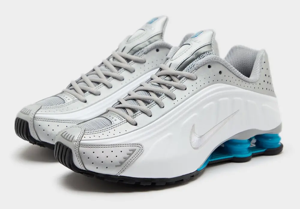 Giày Nike Shox R4 ‘Metallic Silver White Blue Lagoon’ HQ1988-005 - Ảnh 3