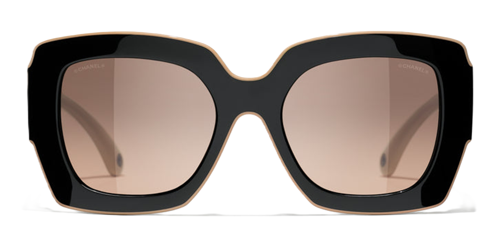 Kính Chanel Square 'Black Beige Brown' 6059-C534-43