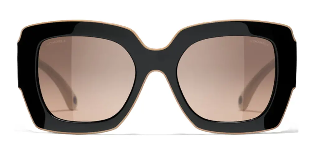 Kính Chanel Square 'Black Beige Brown' 6059-C534-43