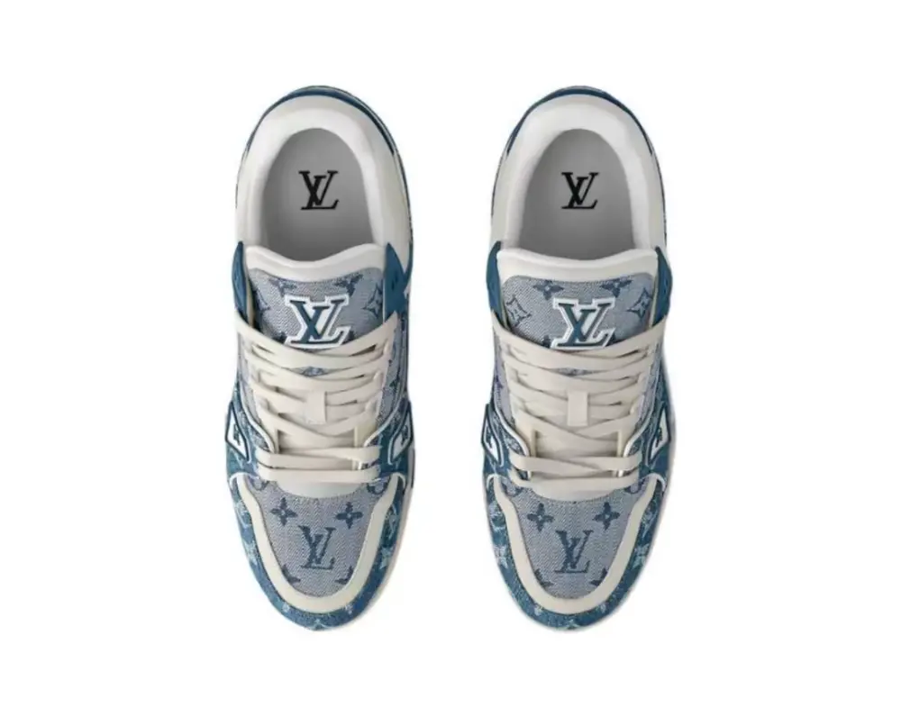 Giày Louis Vuitton Trainer Sneaker ‘Blue’ 1ADHIT - Ảnh 4