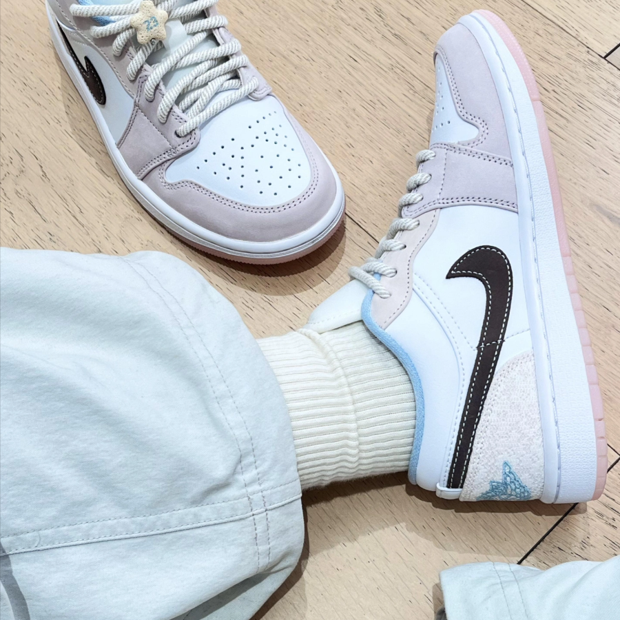 Giày Nike Air Jordan 1 Low ‘Light Soft Pink’ IB8859-101 - Ảnh 5