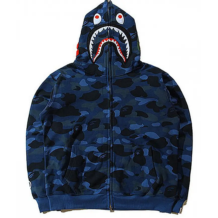 Áo Bape Shark Blue Camo Wide Pullover BAPE159