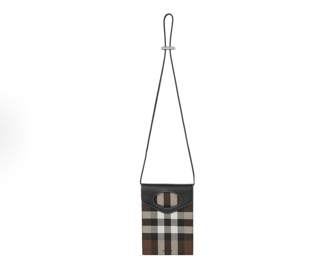 Alternative view of Túi Burberry Check Logo Crossbody Bag ‘Brown’ 80492371