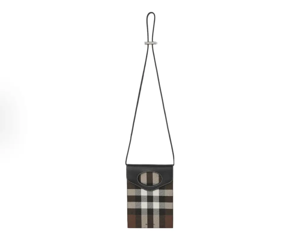 Alternative view of Túi Burberry Check Logo Crossbody Bag ‘Brown’ 80492371