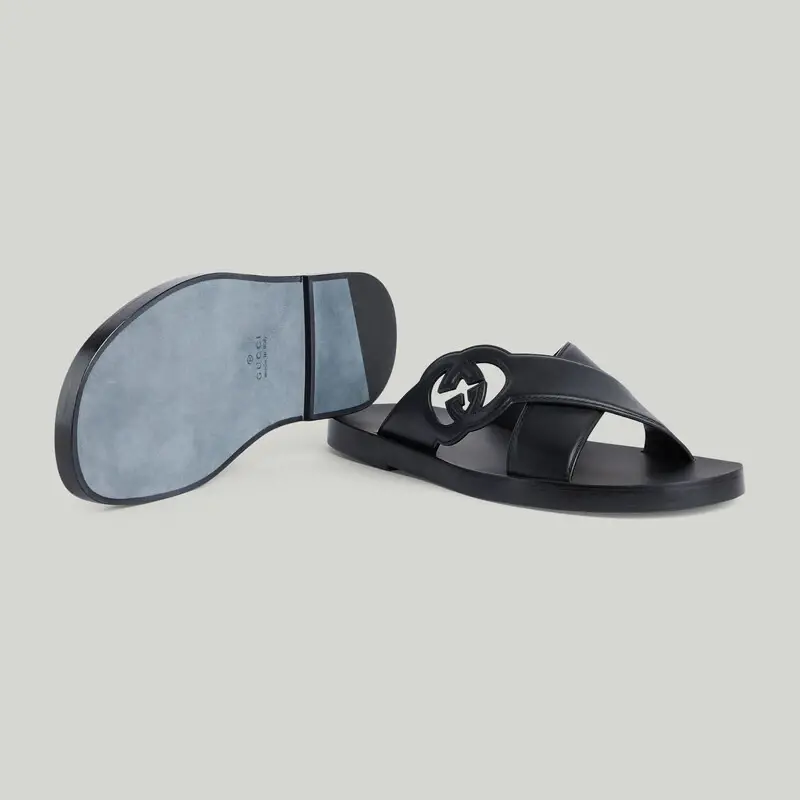 Dép Gucci Interlocking G Slide Sandal ‘Black’ 738471-US000-1000 - Ảnh 4