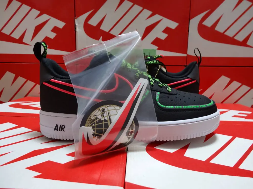 Giày Nike Air Force 1 07 PRM Worldwide 'Black Green Strike Crimson' CK7213-001 - Ảnh 6