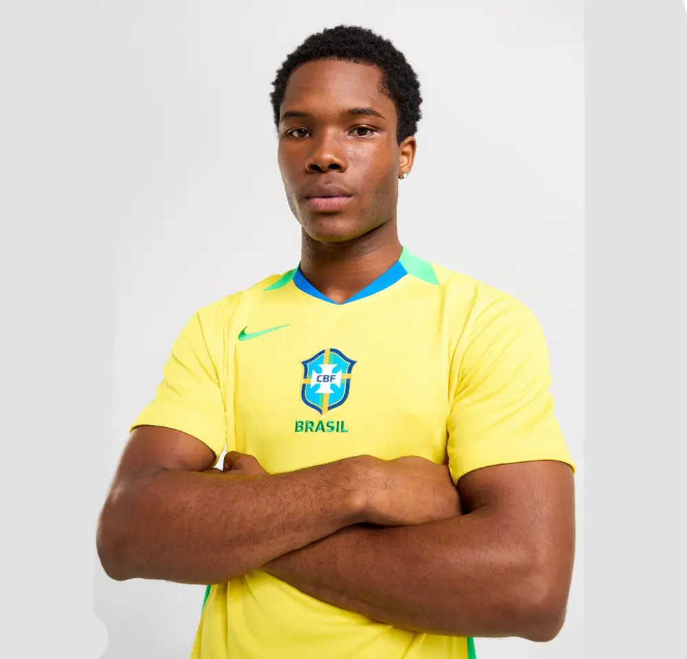 Alternative view of Áo Nike Brazil 2025 Home Jersey ‘Yellow’ FZ9011-718