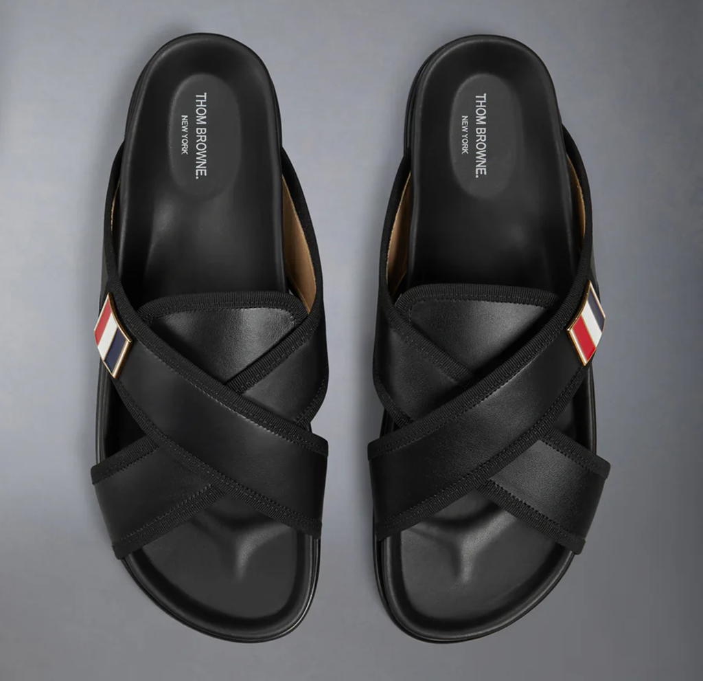 Dép Thom Browne Leather Toe Ring Slide ‘Black’ MFL093A-05584-001 - Ảnh 3