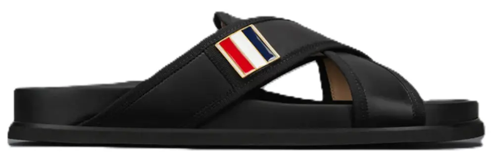 Dép Thom Browne Leather Toe Ring Slide ‘Black’ MFL093A-05584-001