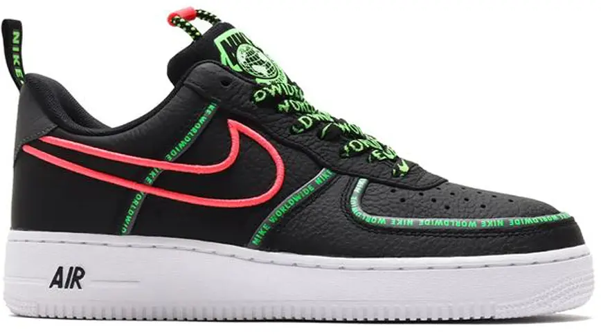 Giày Nike Air Force 1 07 PRM Worldwide 'Black Green Strike Crimson' CK7213-001