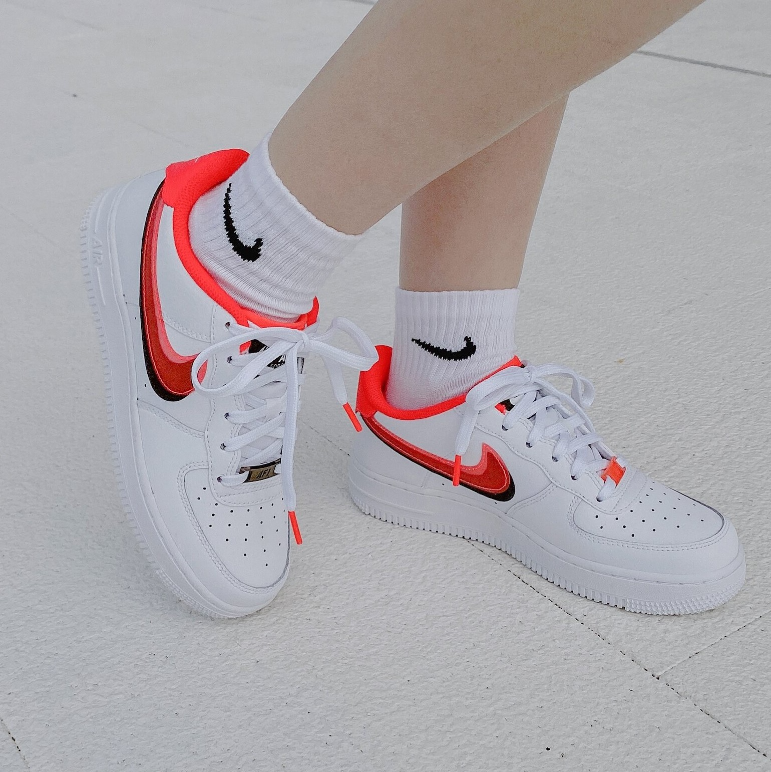 Alternative view of Giày Nike Air Force 1 LV8 GS ‘Double Swoosh Bright Crimson’ CW1574-101