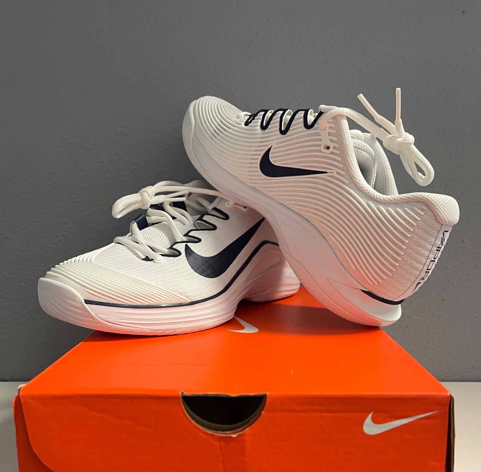 Giày Nike Court Air Zoom Vapor 12 HC ‘White Midnight’ IB7168-100 - Ảnh 7