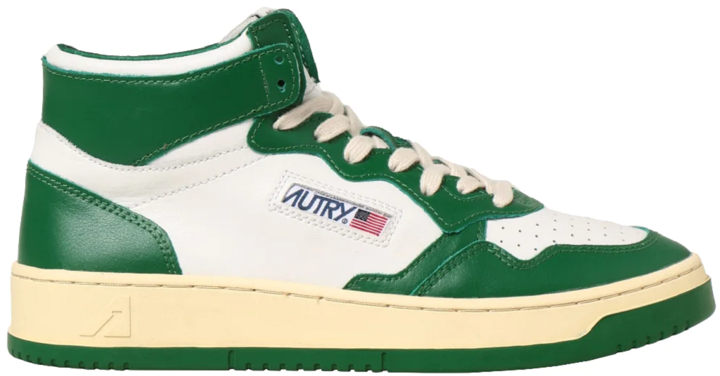 Giày Autry Medalist Mid Leather ‘Green White’ AUMM-WB03