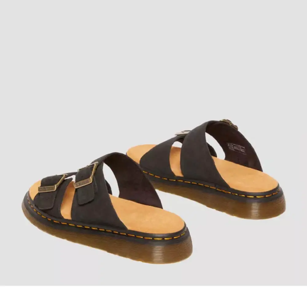 Dép Dr. Martens Josef Suede Slide 'Black E.H. Suede' 41082001 - Ảnh 4