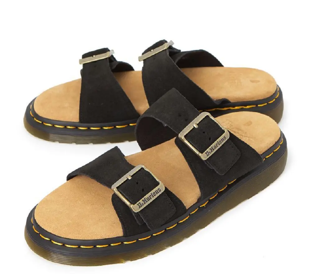 Dép Dr. Martens Josef Suede Slide 'Black E.H. Suede' 41082001 - Ảnh 3