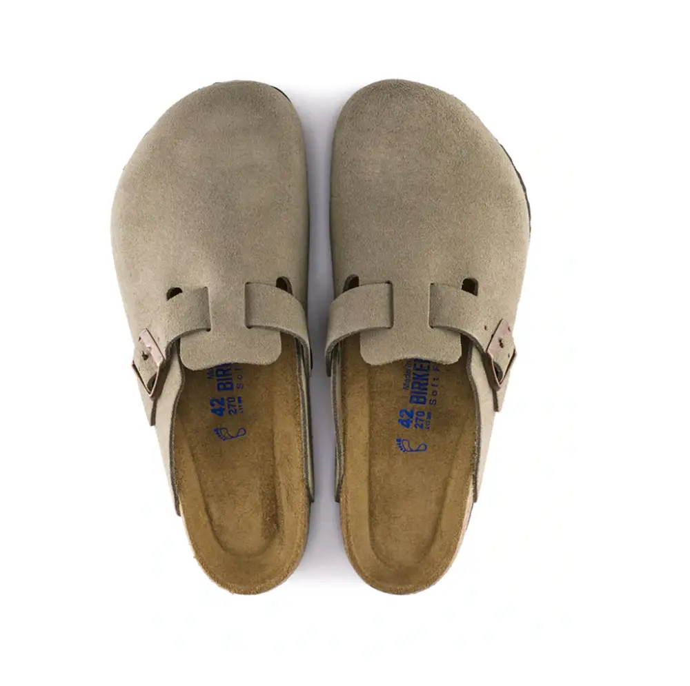 Dép Birkenstock Boston Soft Footbed 'Suede Taupe' 0560773 - Ảnh 5