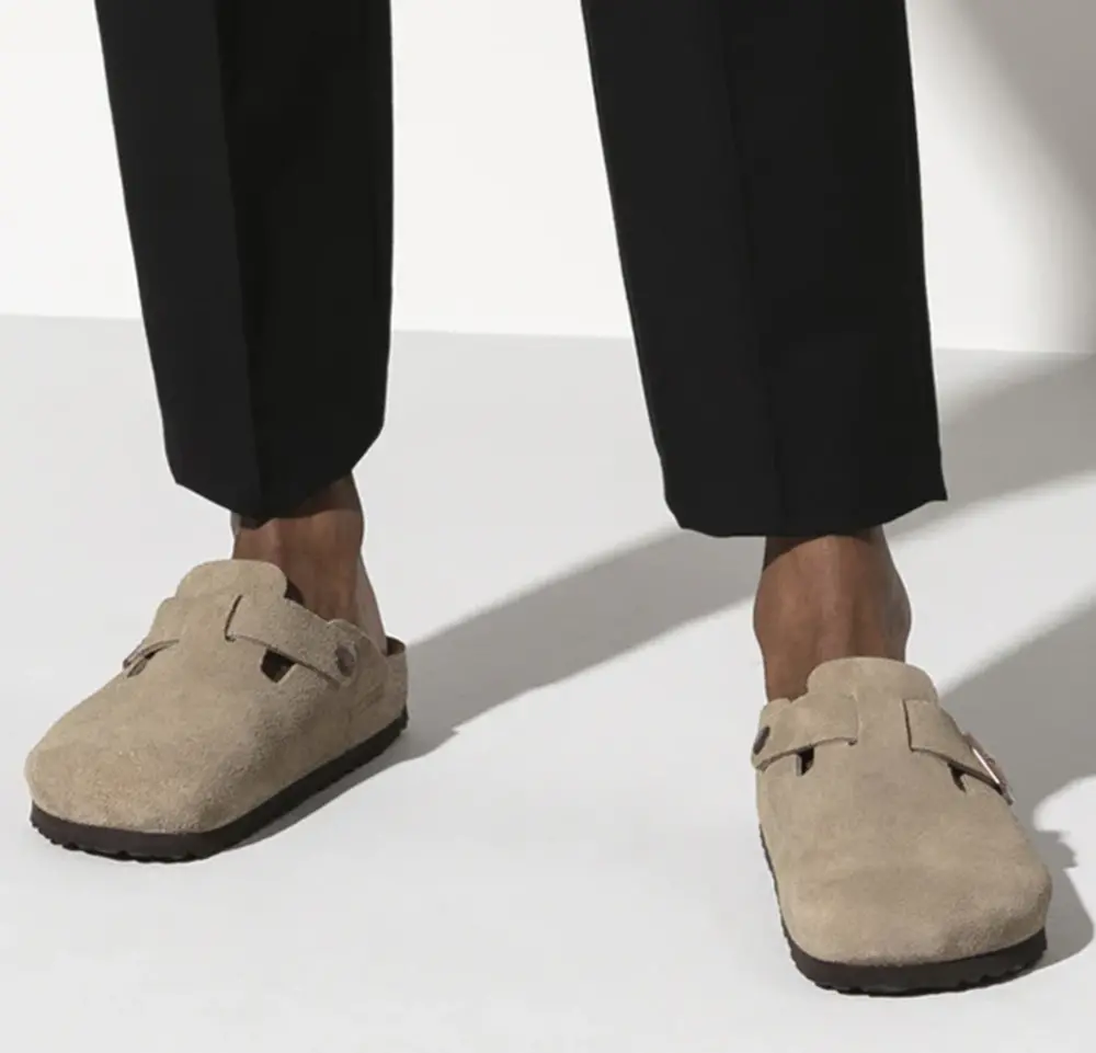 Dép Birkenstock Boston Soft Footbed 'Suede Taupe' 0560773 - Ảnh 3