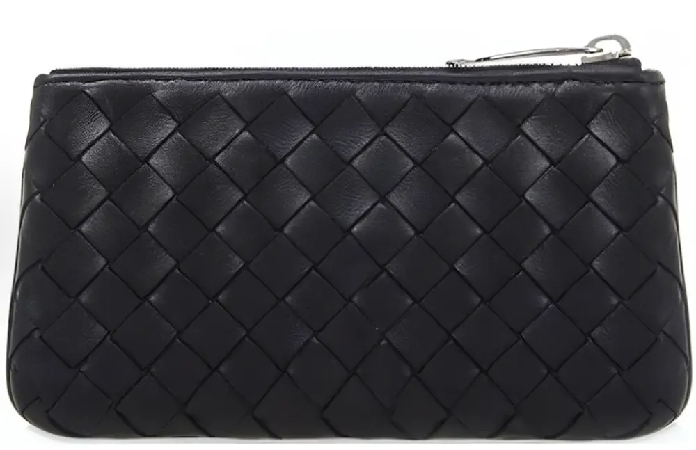 Ví Bottega Veneta Intrecciato Zipper Clutch 'Black' 131232-V0016-1259