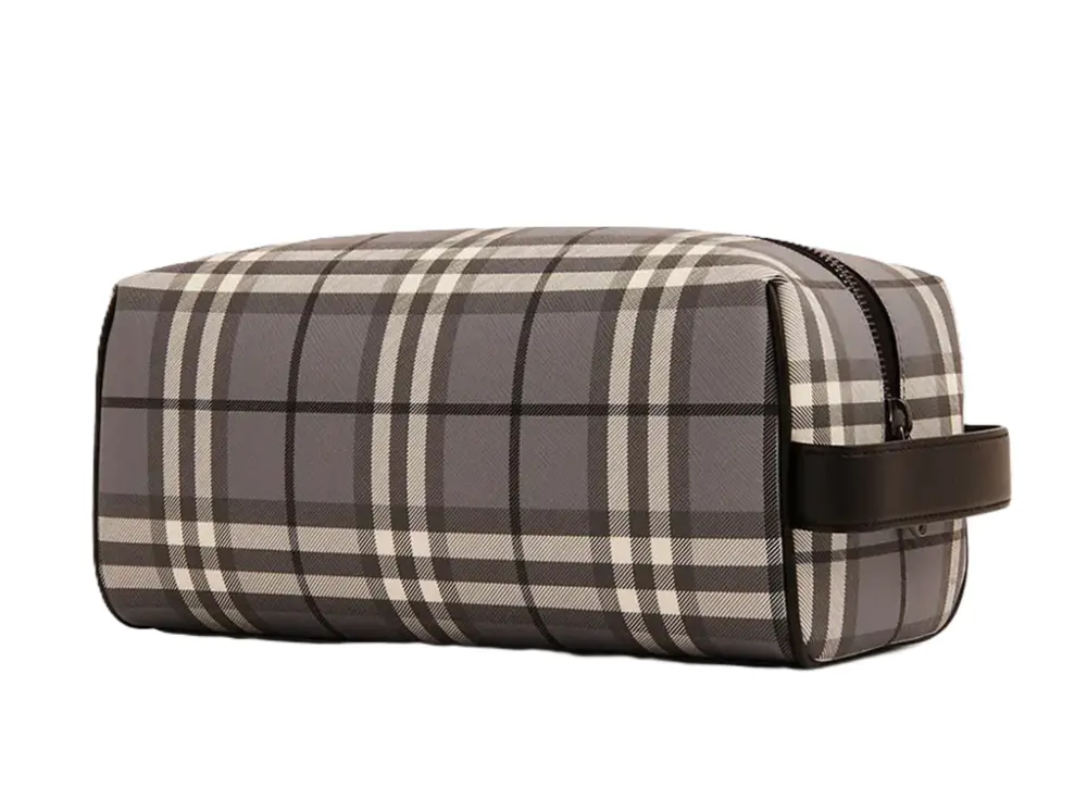 Túi Burberry Check Travel Pouch ‘Grey’ 8057782 - Ảnh 4