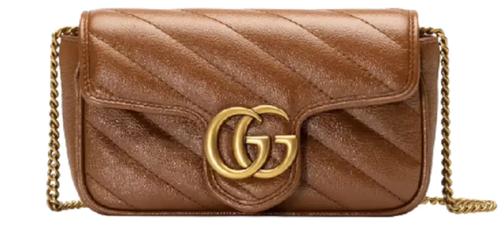 Túi Gucci GG Marmont Matelassé Super Mini Leather 'Brown' 476433-0OLFT-2535