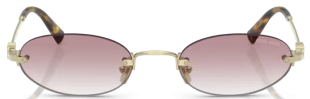 Kính Miu Miu Pale Gold Oval Sunglasses ‘Pink Gold’ 0MU-A54S-ZVN70O - Ảnh 4