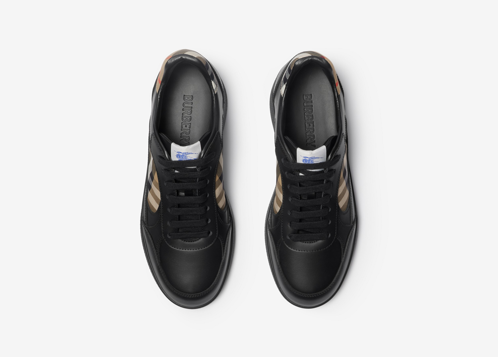 Giày Burberry Leather and Check Terrace 'Black' 81086501 - Ảnh 4