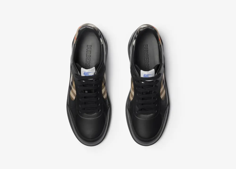 Giày Burberry Leather and Check Terrace 'Black' 81086501 - Ảnh 4