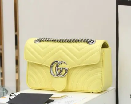Alternative view of Túi Gucci GG Marmont Small Shoulder Bag 'Yellow' 443497-DTDIY-7412